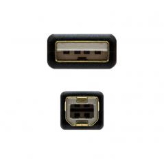 Cable USB 2.0 Impresora Nanocable 10.01.1205/ USB Macho - USB Macho/ 5m/ Negro