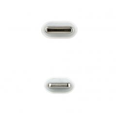 Cable USB 2.0 Tipo-C Lightning Nanocable 10.10.0601/ USB Tipo-C Macho - Lightning Macho/ 1m/ Blanco