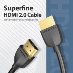 Cable HDMI 2.0 4K Portatil Vention AAIBF/ HDMI Macho - HDMI Macho/ 1m/ Negro