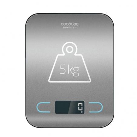 Báscula de Cocina Electrónica Cecotec CookControl/ hasta 5kg/ Plata