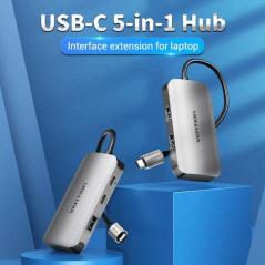 Hub USB Tipo-C Vention TNDHB/ 3xUSB/ 1xUSB Tipo-C