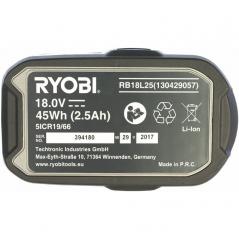 Batería de litio Ryobi ONE+ RB18L25/ 18V 2,5Ah/ Sin Cargador