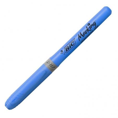 Caja de Marcadores Fluorescentes Bic Marking Highlighter Grip/ 12 unidades/ Azules