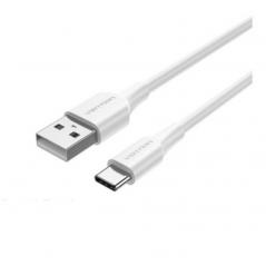 Cable USB 2.0 Vention CTHWF/ USB Tipo-C Macho - USB Macho/ 1m/ Blanco
