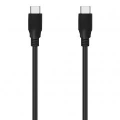 Cable USB 3.2 Tipo-C Aisens A107-0702 20GBPS 5A 100W/ USB Tipo-C Macho - USB Tipo-C Macho/ 1m/ Negro