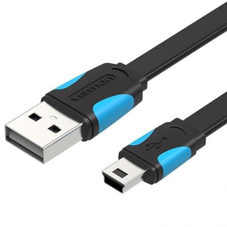 Cable USB 2.0 Vention VAS-A14-B100/ Mini USB Macho - USB Macho/ 1m/ Azul y Negro