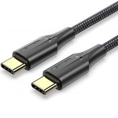 Cable USB 2.0 Tipo-C 3A Vention TAUBH/ USB Tipo-C Macho - USB Tipo-C Macho/ 2m/ Negro