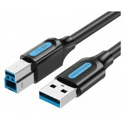 Cable USB 3.0 Impresora Vention COOBF/ USB Macho - USB Macho/ 1m/ Negro