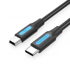 Cable USB 2.0 Tipo-C Vention COWBF/ USB Tipo-C Macho - MiniUSB Macho/ 1m/ Negro
