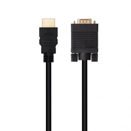 Cable Conversor Nanocable 10.15.4348/ HDMI Macho - VGA Macho/ 1.8m/ Negro