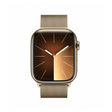 Apple Watch Series 9/ Gps/ Cellular/ 45mm/ Caja de Acero Oro/ Correa Milanese Loop Oro