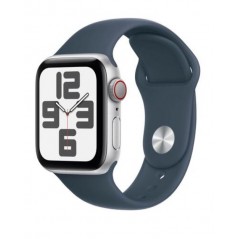 Apple Watch SE 3rd/ Gps/ 44mm/ Caja de Aluminio Plata/ Correa Deportiva Azul Tempestad S/M