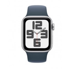 Apple Watch SE 3rd/ Gps/ 44mm/ Caja de Aluminio Plata/ Correa Deportiva Azul Tempestad S/M