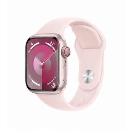 Apple Watch Series 9/ GPS/ Cellular/ 41mm/ Caja de Aluminio Rosa/ Correa Deportiva Rosa Claro S/M