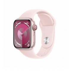 Apple Watch Series 9/ GPS/ 45mm/ Cellular/ Caja de Aluminio Rosa/ Correa Deportiva Rosa Claro M/L