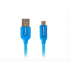 CABLE USB LANBERG 2.0 MACHO/MICRO USB MACHO QUICK CHARGE 3.0 1.8M AZUL