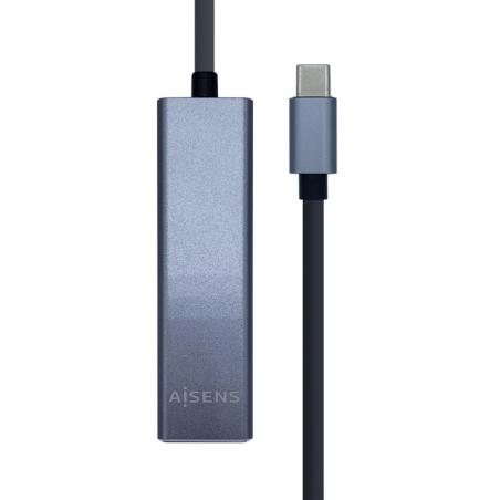 CONVERSOR AISENS USB3.1 USB-C A ETHERNET GIGABIT HUB 3XUSB3.0 GRIS 15CM