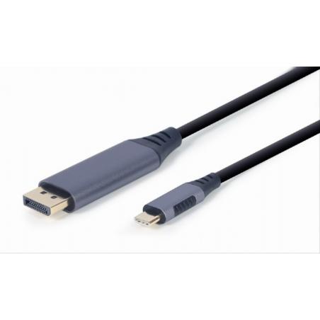CABLE ADAPTADOR GEMBIRD USB TIPO C A DISPLAYPORT MACHO, GRIS ESPACIAL, 1,8 M