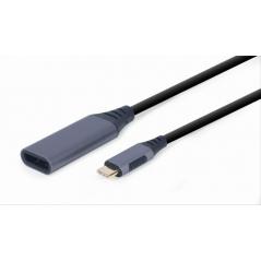 ADAPTADOR GEMBIRD USB TIPO C A DISPLAYPORT MACHO, GRIS ESPACIAL
