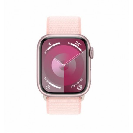 Apple Watch Series 9/ GPS/ 45mm/ Caja de Aluminio Rosa/ Correa Deportiva Loop Rosa Claro
