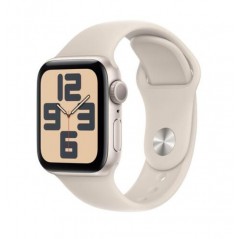 Apple Watch SE 2 Gen 2023/ GPS/ Cellular/ 44mm/ Caja de Aluminio Blanco Estrella/ Correa Deportiva Blanco Estrella M/L