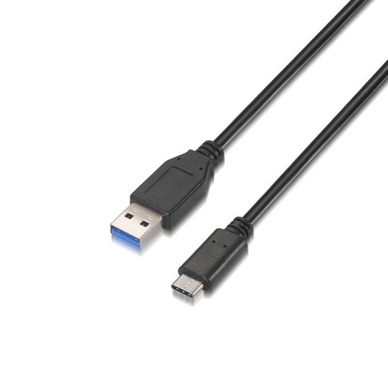 Cable USB 3.1 Aisens A107-0060/ USB Tipo-C Macho - USB Macho/ 1m/ Negro