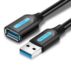 Cable Alargador USB 3.0 Vention CBHBI/ USB Macho - USB Hembra/ 3m/ Negro