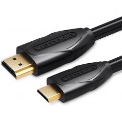 Cable HDMI Vention VAA-D02-B200/ HDMI Macho - Mini HDMI Macho/ 2m/ Negro