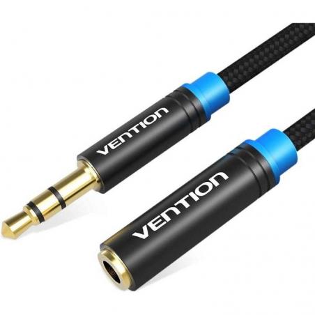 Cable Estéreo Vention VAB-B06-B200-M/ Jack 3.5 Macho - Jack 3.5 Hembra/ 2m/ Negro