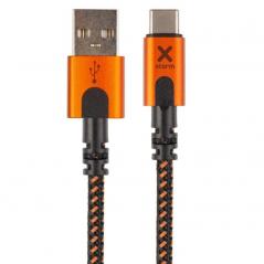 Cable USB Tipo-C Xtorm CXX004/ USB Tipo-C Macho - USB Macho/ 1.5m/ Naranja y Negro