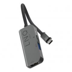 Conversor Linq LQ48000/ 1x USB Tipo-C Macho/ 1x HDMI 4K Hembra/ 1x USB/ USB Tipo-C PD/ Gris