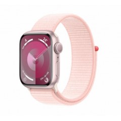 Apple Watch Series 9/ GPS/ 45mm/ Cellular/ Caja de Aluminio Rosa/ Correa Deportiva Loop Rosa Claro