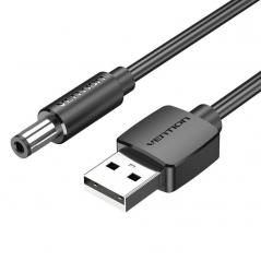 Cable Alimentación Vention CEYBG/ USB-A Macho - DC 5.5mm Macho/ 1.5m/ Negro