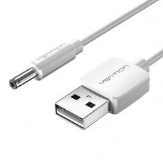 Cable Conversor USB Vention CEXWG/ USB Macho - DC 5.5mm Macho/ 1.5m/ Blanco