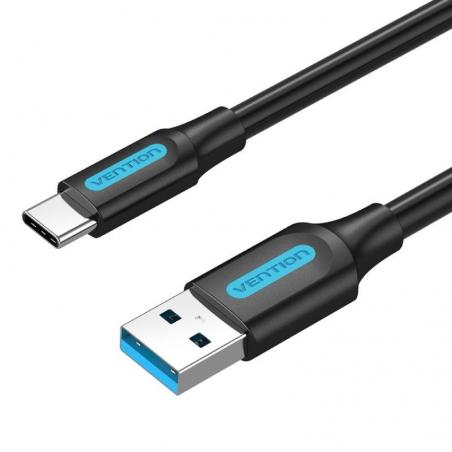 Cable USB 3.0 Tipo-C Vention COZBC/ USB Macho - USB Tipo-C Macho/ 25cm/ Negro