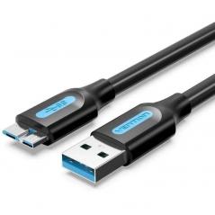 Cable USB 3.0 Vention COPBH/ USB Macho - MicroUSB Macho/ 2m/ Negro