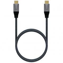Cable USB 2.0 Tipo-C Aisens A107-0628 5A 100W/ USB Tipo-C Macho - USB Tipo-C Macho/ Hasta 100W/ 60Mbps/ 1m/ Gris