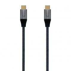 Cable USB 3.1 Tipo-C Aisens A107-0670 20GBPS 100W/ USB Tipo-C Macho - USB Tipo-C Macho/ Hasta 100W/ 2500Mbps/ 60cm/ Gris