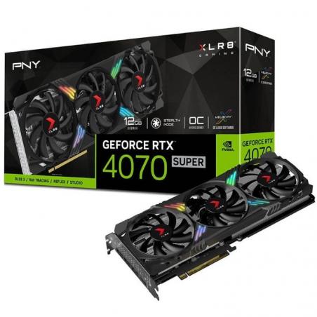 Tarjeta Gráfica PNY GeForce RTX 4070 SUPER XLR8 VERTO EPIC-X RGB OC Triple Fan/ 12GB GDDR6X