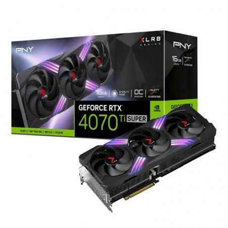 Tarjeta Gráfica PNY GeForce RTX 4070 Ti SUPER XLR8 Gaming VERTO EPIC-X RGB OC Triple Fan/ 16GB GDDR6X