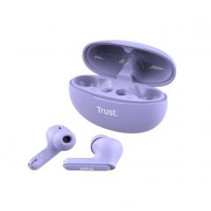 Auriculares Bluetooth Trust Yavi ENC con estuche de carga/ Morados