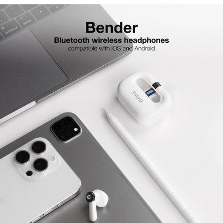 Auriculares Bluetooth TooQ Bender TQBWH-0031W con estuche de carga/ Autonomía 4h/ Blancos