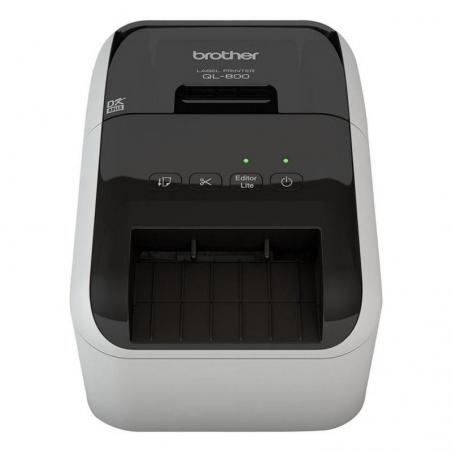 Impresora de Etiquetas Brother QL-800/ Térmica/ Ancho etiqueta 62mm/ USB/ Blanca y Negra