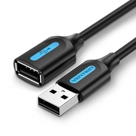 Cable Alargador USB 2.0 Vention CBIBJ/ USB Macho - USB Hembra/ 480Mbps/ 5m/ Negro