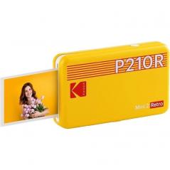 Impresora Portátil Fotográfica Kodak Mini 2 Retro/ Tamaño Foto 53.3x86.3mm/ Incluye 2x Papel Fotográfico/ Amarilla