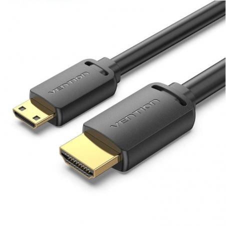 Cable HDMI 4K Vention AGHBF/ HDMI Macho - Mini HDMI Macho/ 1m/ Negro